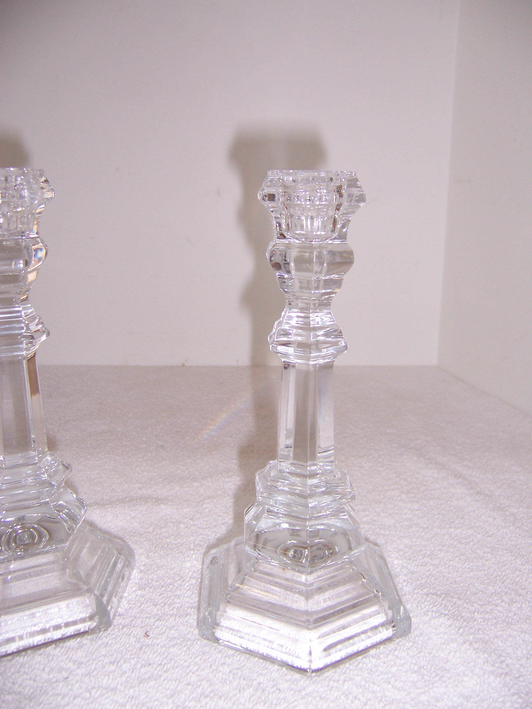 Triple A Resale 2 Crystal Clear Candle Holders