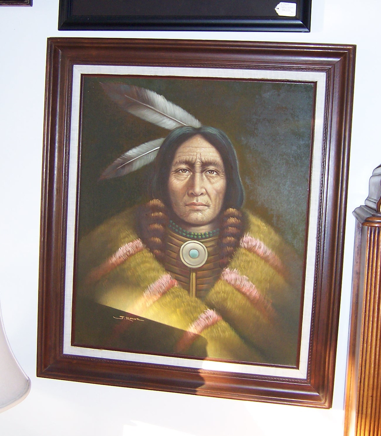 Triple A Resale Original Chief Joseph Painting by J Roman