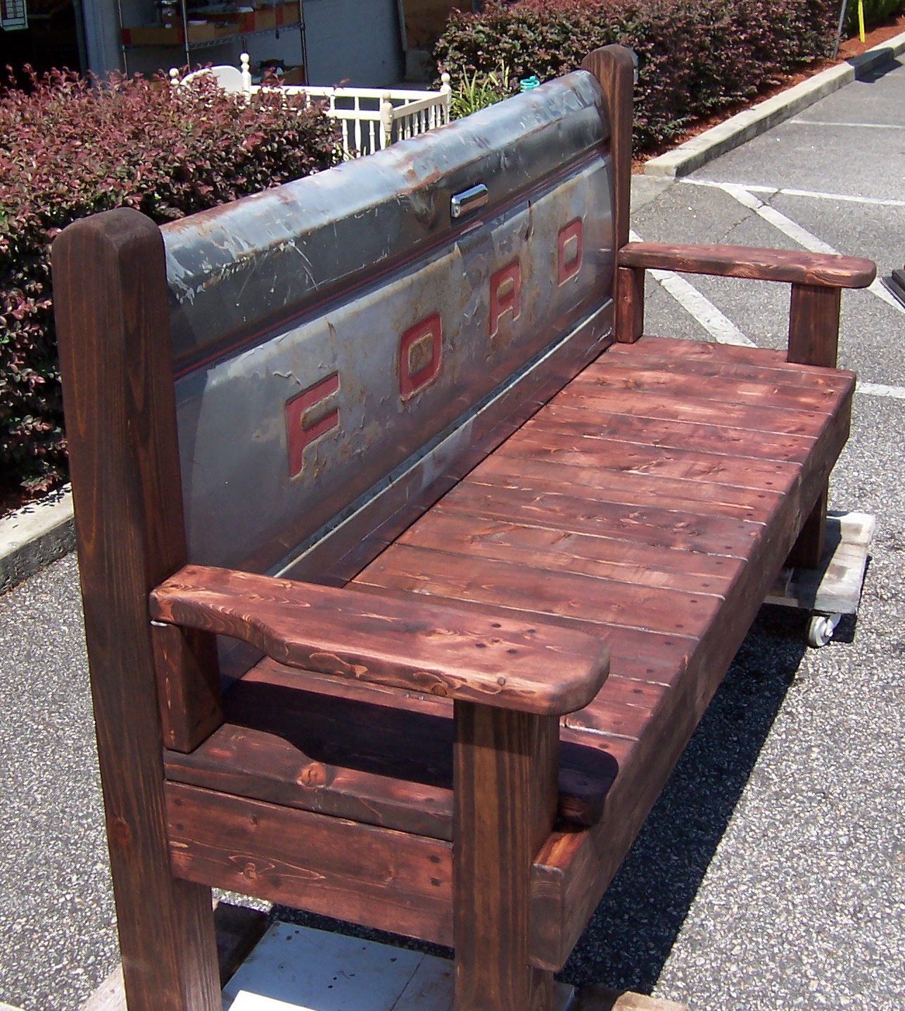 Hand Made Wooden Bench with Ford Tailgate | Triple A Resale