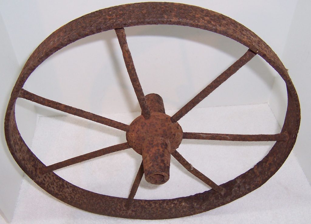 Triple A Resale Antique Metal Wheelbarrow Wheel   CCD 060416 012317 001 Antique Metal Wheelbarrow Wheel 48 2 1024x738 