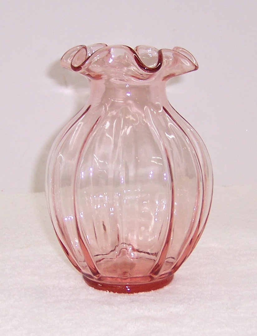 Fenton Pink Glass Vase Triple A Resale