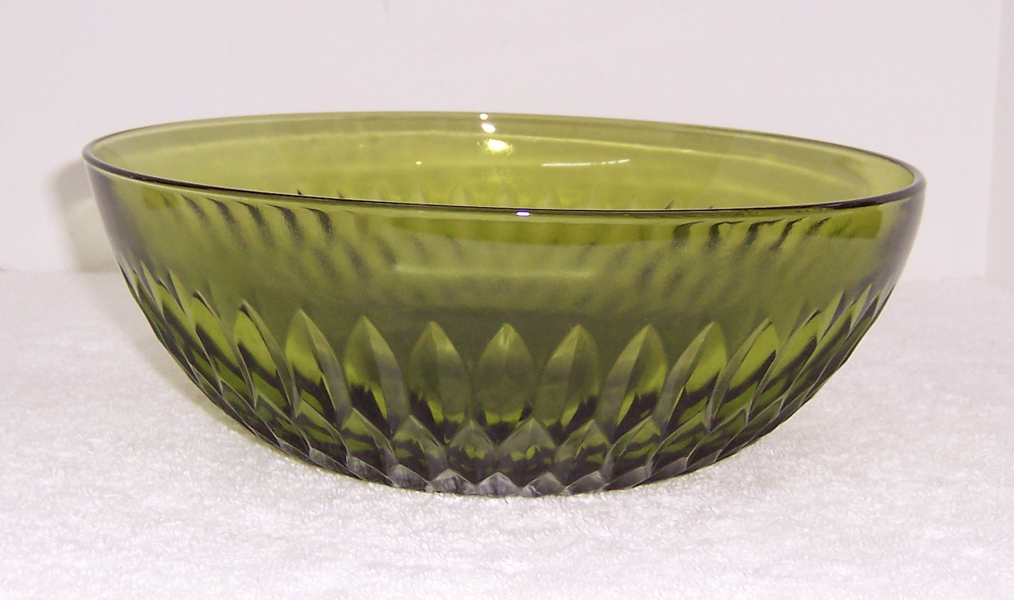 Vintage Olive Green Depression Glass Bowl - Triple A Resale