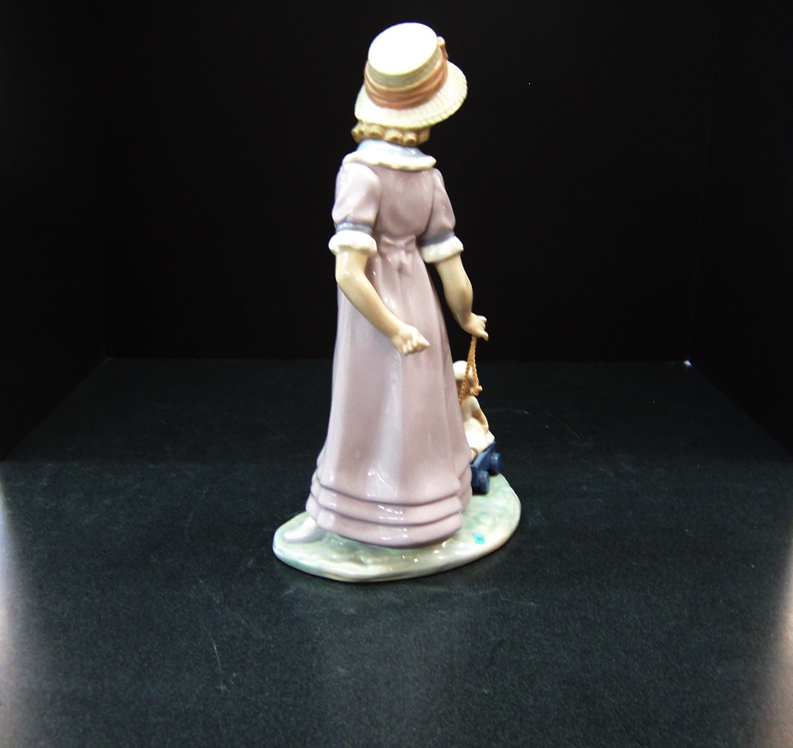 Lladro Girl with Toy Wagon Figurine Statue