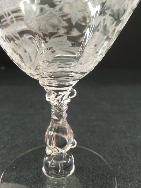 Cambridge Crystal Etched Wildflower Pattern Low Sherbet Glass