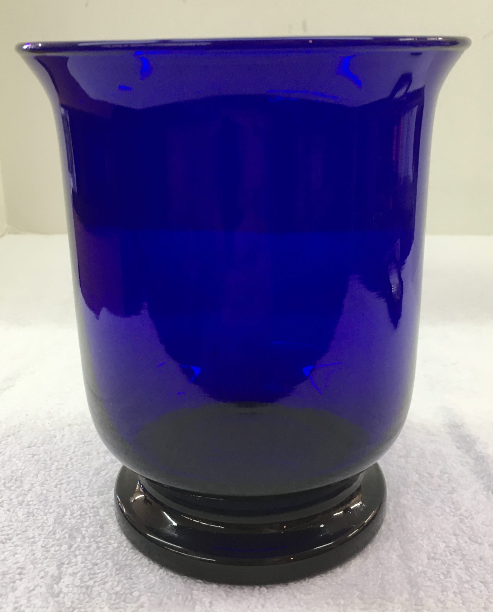 Cobalt Blue Footed Glass Vase